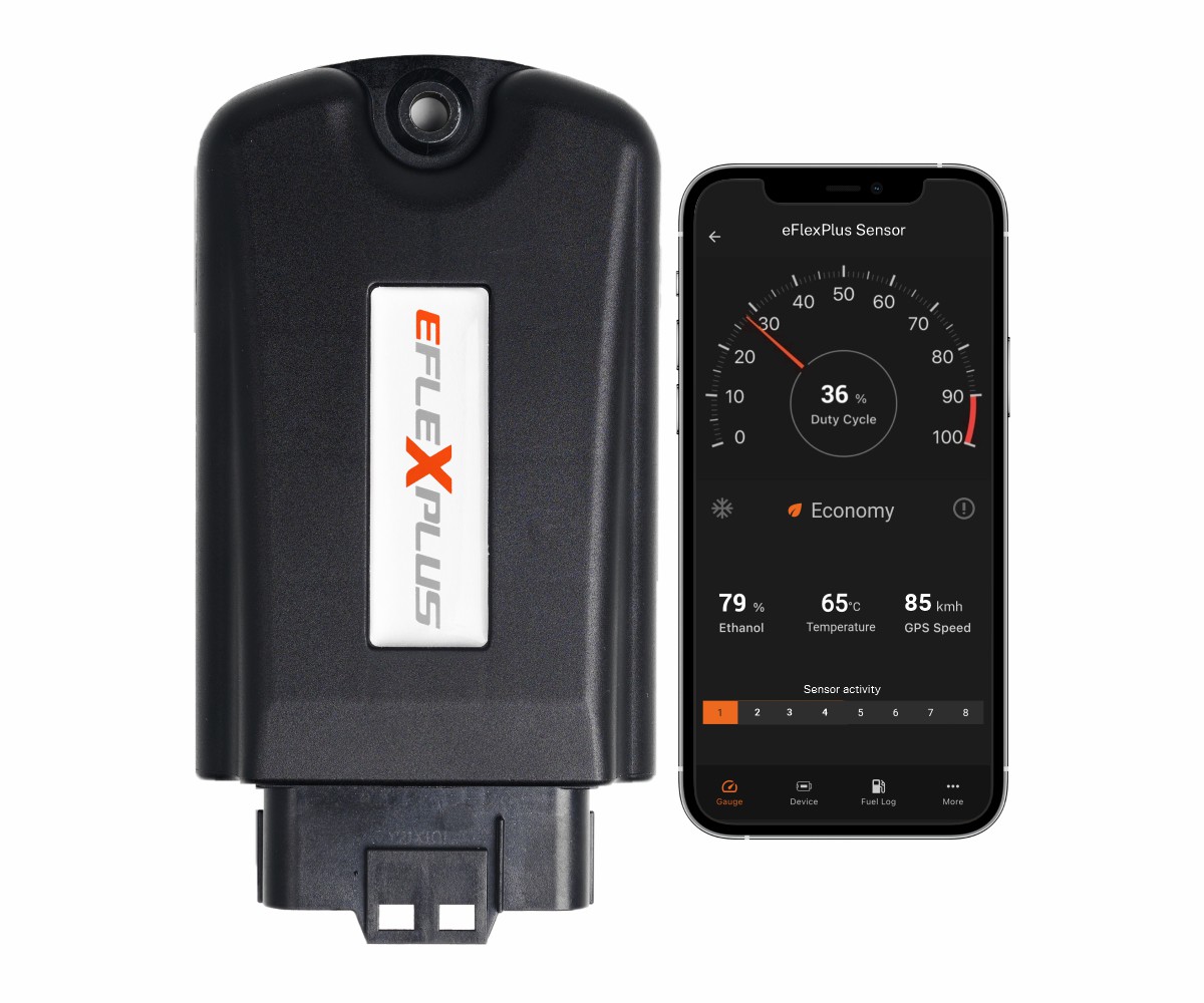 Le kit éthanol eFlexPlus Sensor avec l’eFlexApp